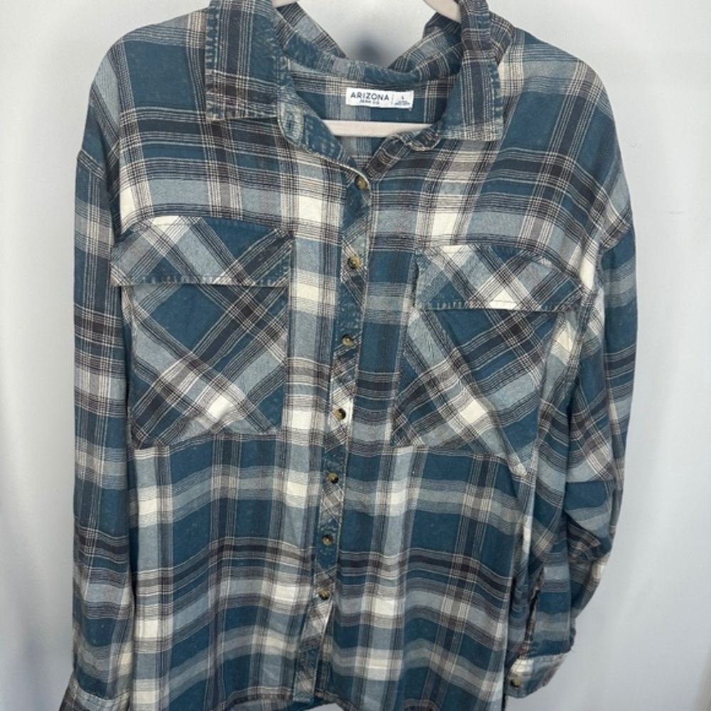 Arizona Blue Plaid Flannel-Size Large-002
